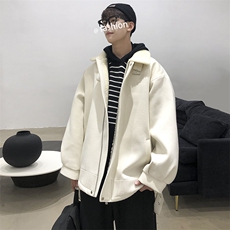 秋冬呢料港风ins纯色加厚羊羔毛短款男保暖棉衣A071-089-P125，男装棉衣，电商A071