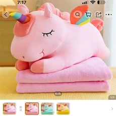 恒远毛绒 彩虹独角兽空调被