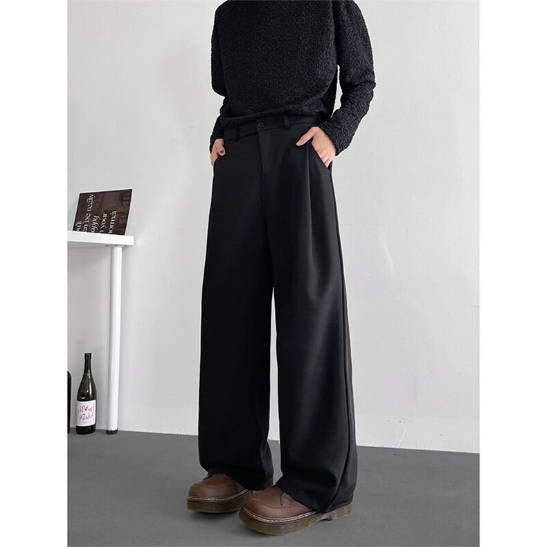 现货~2025新款宽松直筒打褶休闲西裤抗皱垂感A503特P45控68，男装休闲裤，电商A309