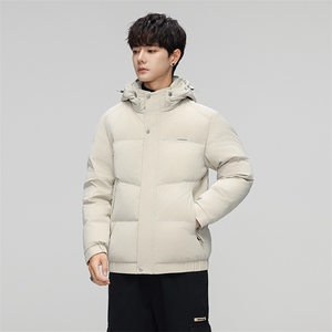 2026新款男士冬季连帽保暖防寒面包服外套羽绒服时尚短款图片
