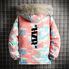 MC49002-P135日系潮衣男大码派克服男工装服外套袄网格，男装棉衣，电商A040A