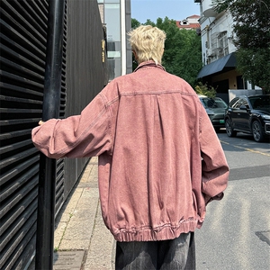 秋冬季美式潮牌牛仔外套宽松拉链设计感时尚休闲夹克图片