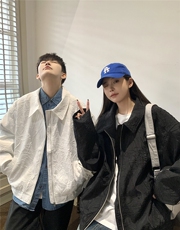 1春季新品潮男装复古褶皱高级感哈灵顿外套休闲夹克男女JK8742P，男装夹克，星座226-2