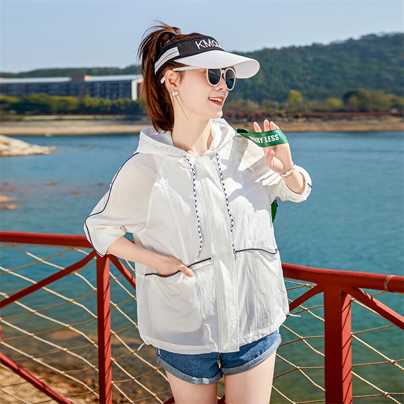 防晒衣女款夏2025新款宽松户外百搭轻薄透气防晒服时尚防晒衫外套,女装防晒衣,可可小西