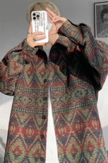 8XL-M复古大码民族风衬衫男款秋冬季加厚粗呢藏式外套CS29001P68，男装衬衫，电商B312