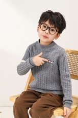秋冬新款儿童羊毛刺绣小狗毛衣舒适保暖男童针织衫，童装儿童羊毛衫，魁星羊绒