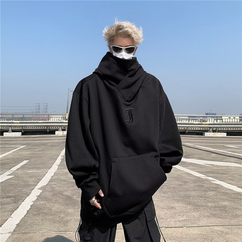 社恐人忍者堆堆领卫衣男连帽美式机能高街外套Y76700-p45加绒55,女装短外套,星座1008