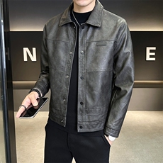 春季2026新款机车皮衣外套男美式潮牌复古皮夹克A313-5826-P135，男装夹克，电商A313