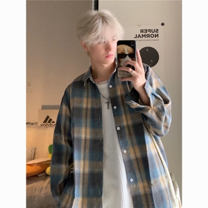 2025夏装格子衬衫青少年高级感潮牌长袖衬衣外套 A025-C05-P35图片