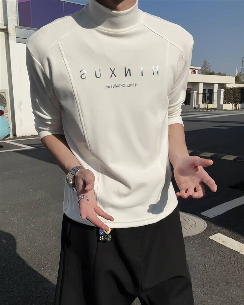 秋冬宽松休闲德绒长袖T恤打底衫XZ808B-WH113-特P23,男装T恤,星座808B