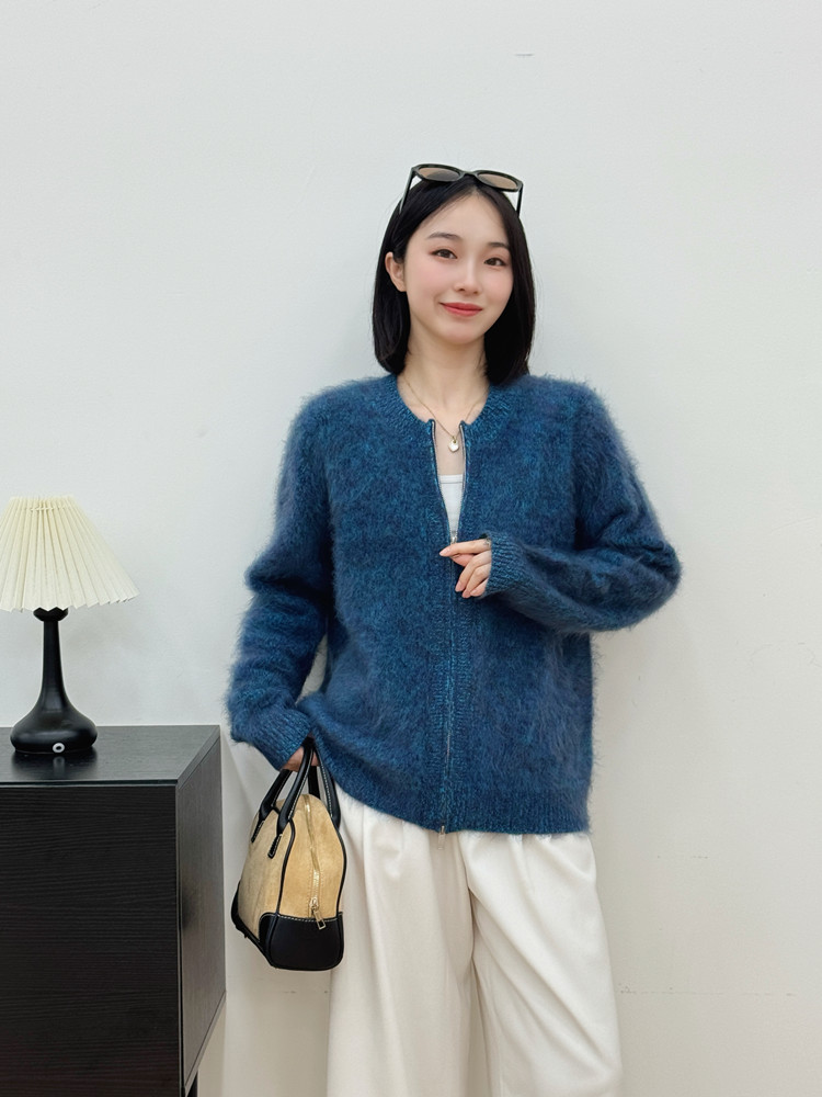 2025年秋季时尚百搭通勤简约三股加厚拉链,女装羊毛衫,美轩羊绒