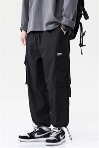 2021春季新日系大码男无影墙工装抽绳薄款九分裤休闲裤K2821-P40图片