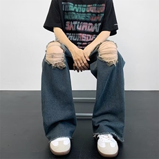 2024美式牛仔裤男款直筒长裤潮BB02P42，男装牛仔裤，星座1116-2