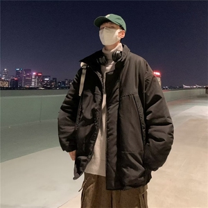 冬季潮牌纯色面包服廓形情侣外套日系复古立领加厚棉衣 W5700-P80图片