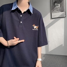 现货T1012-P30特控60大码假两件刺绣T恤，男装T恤，电商D232