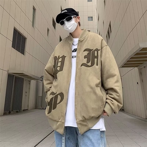 春季新款美式男外套夹克麂皮绒刺绣外套WT51P70图片