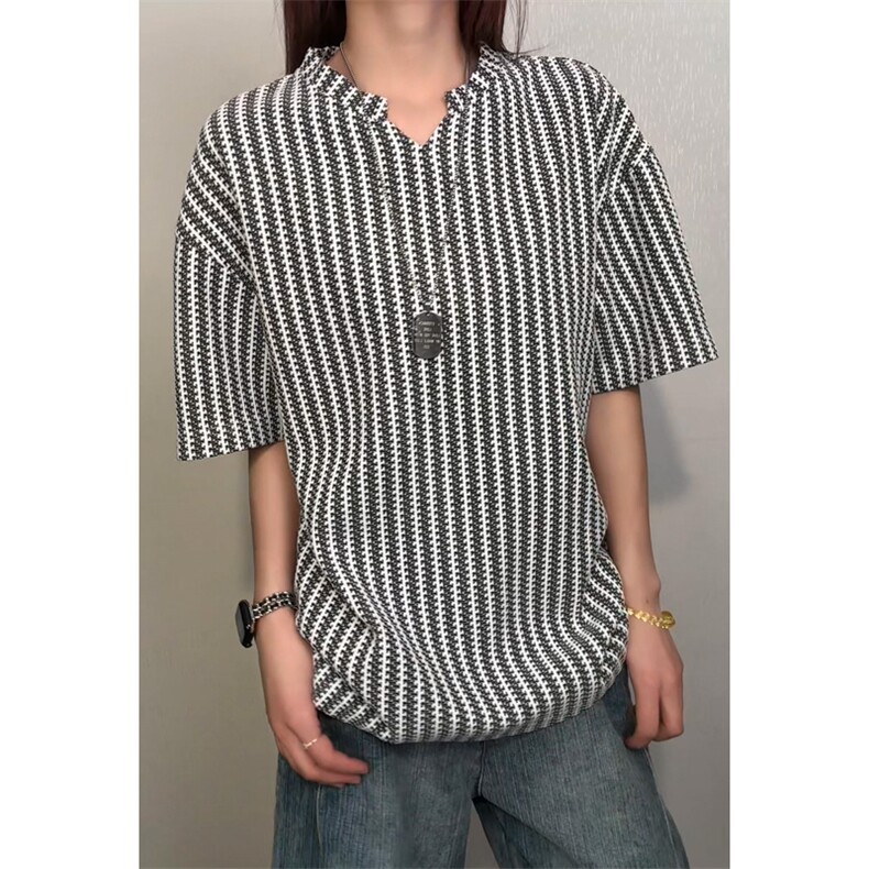 HT25864改短港风切片大码简约V领短袖T恤M-5XHT26171-特P14，男装T恤，电商A022