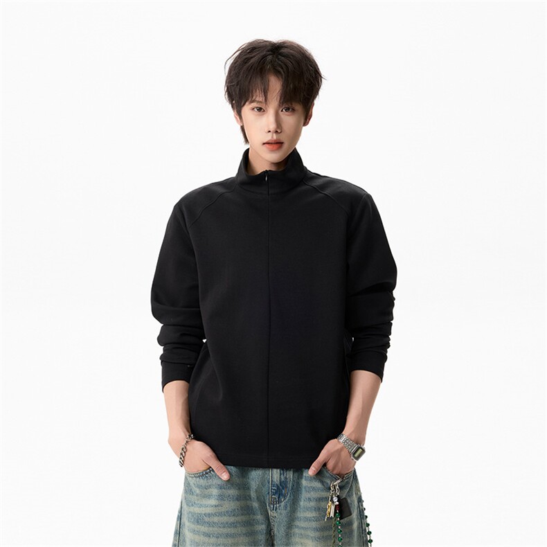 2026春季长袖T恤半拉链美式打底健身训练服C61307-TP2548,男装T恤,电商A102