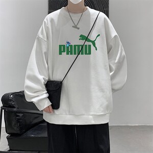 华夫格卫衣圆领卫衣男大码长袖t恤男外套 HW76227-P30加绒款-P40图片