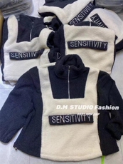 黑白颗粒绒卫衣，女装卫衣/绒衫，一杭