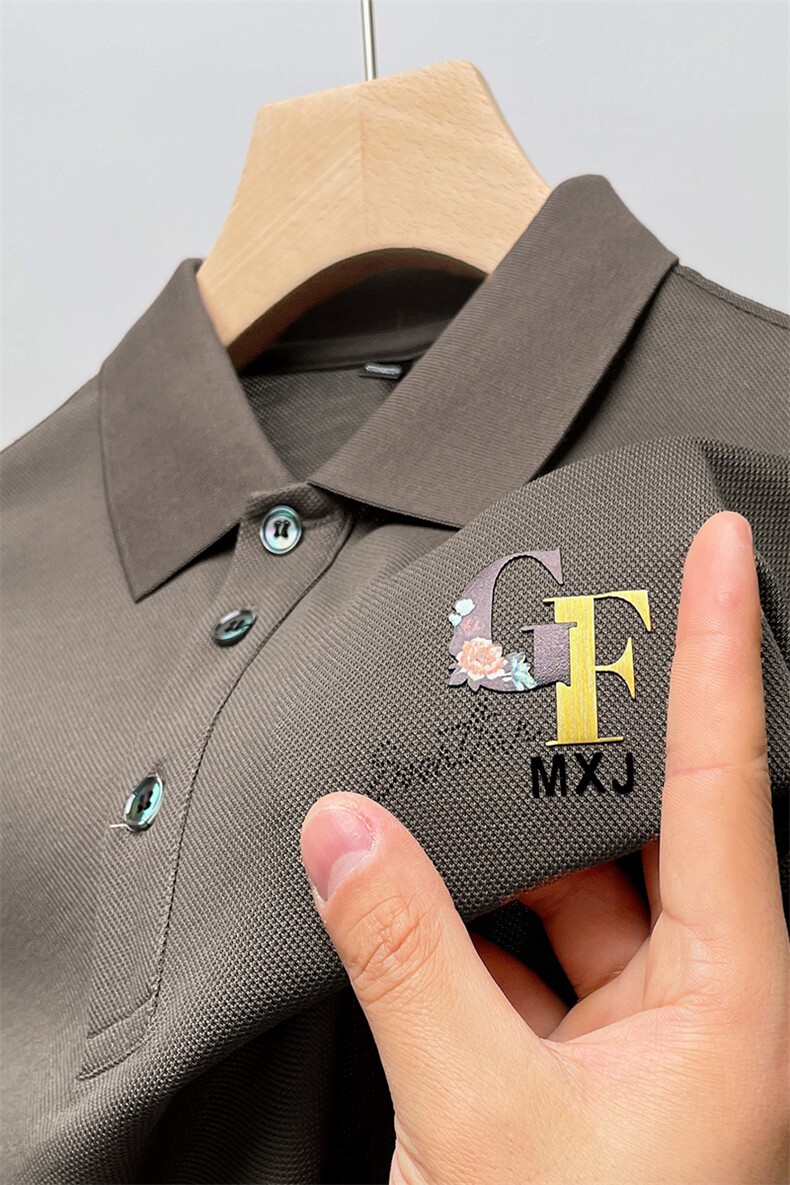 时尚男士短袖t恤2023新款纯色上衣服夏季男装商务翻领POLO衫半袖,男装T恤,电商B212（原钱塘6029）