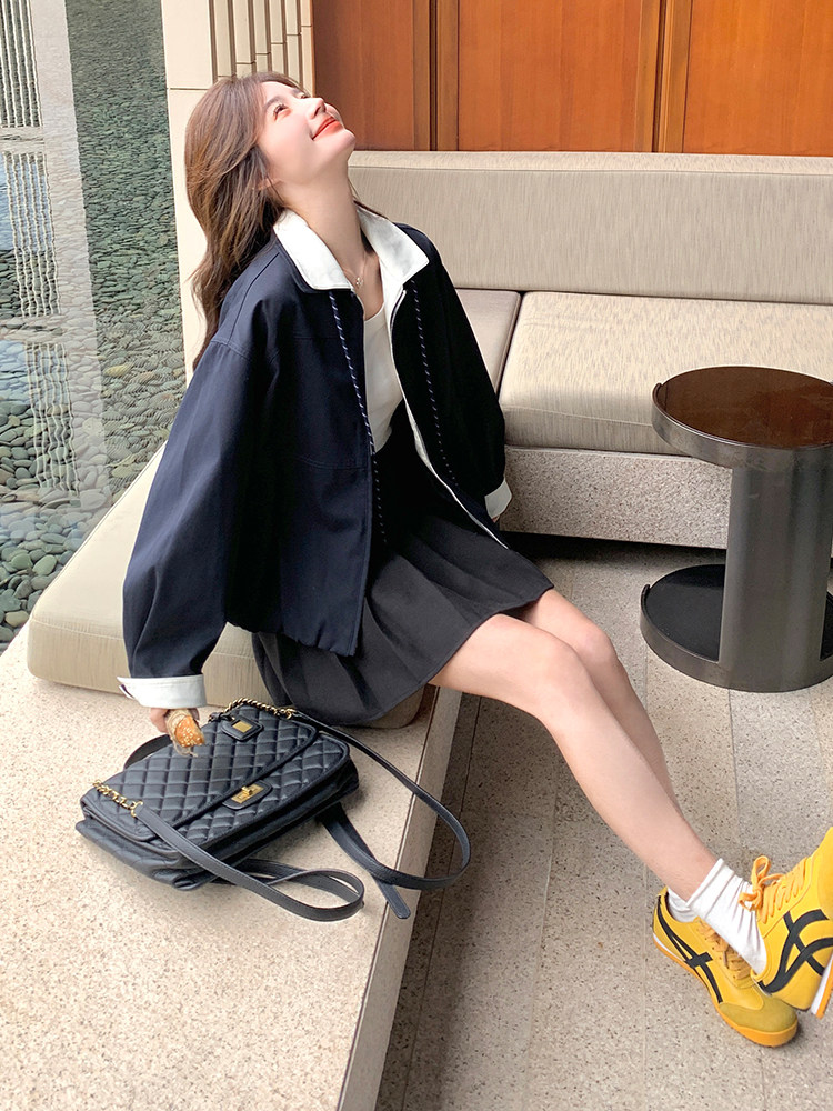 【首-发新款】现货时尚休闲拼接双层领外套ZB285-1901-P145-K215,女装短外套,浙宝285（原212）