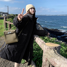 韩版学院风中长款羽绒服女2025年冬季新款加厚显瘦减龄白鸭绒外套，女装羽绒服，浙宝285（原212）