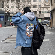 大货2023春季高街男士牛仔夹克痞帅潮流百搭外套JK774-P85，男装夹克，星座1103-3