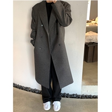 冬季新款毛呢大衣男中长款过膝高级感呢子加厚韩版宽松风衣男外套，男装风衣，星座710