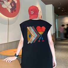 美式涂鸦直播抖音得物品质纯棉250克无袖背心T恤T2538P25控39，男装背心/马甲，电商C408-1(原B339-1)