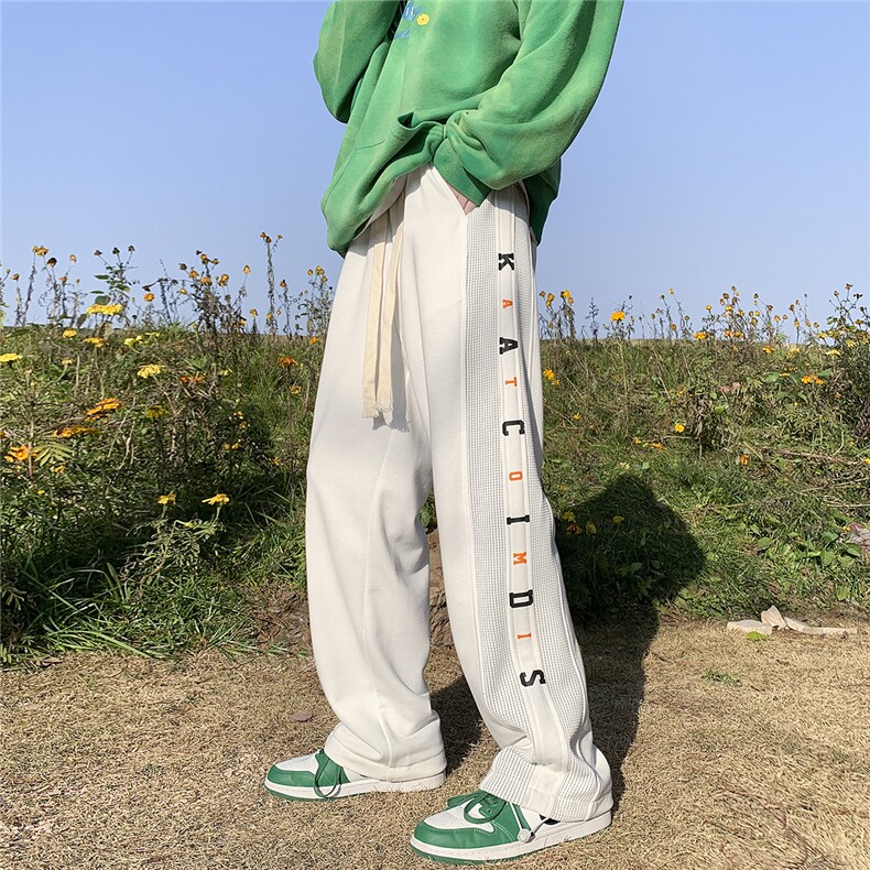 秋季拖地裤男宽松拼接卫裤休闲裤D329-QM1111-P55,男装休闲裤,电商D329