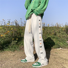 秋季拖地裤男宽松拼接卫裤休闲裤D329-QM1111-P55，男装休闲裤，电商D329
