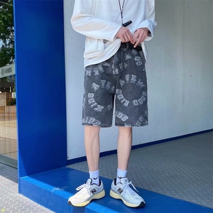 夏季牛仔短裤潮牌宽松潮流休闲五分裤港风帅气百搭中裤 K1147-P38图片
