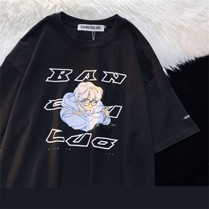 T恤潮流圆领男港风印花2024新款百搭休闲时尚DS-B299-5105P45控69图片