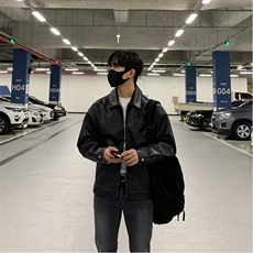 外套男士秋季时尚宽松机车服皮夹克男装韩版休闲时尚痞帅翻领皮衣，男装夹克，星座710