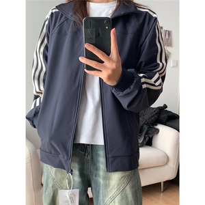 三条杠飞行夹克男秋季高级感美式立领短款运动外套JK7732图片