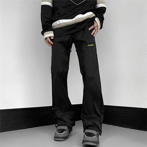 2024春季美式高街港风男潮直筒排扣微喇叭休闲裤K2006P48控69图片