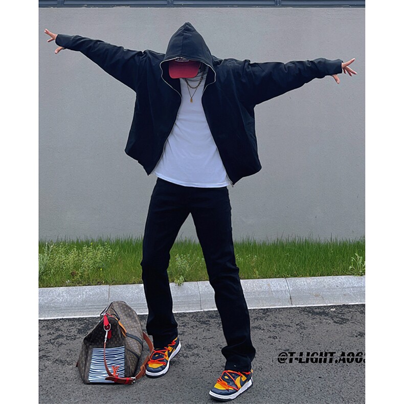 美式ins高街hiphop新款弹力修身直筒休闲裤货号K675P65图片
