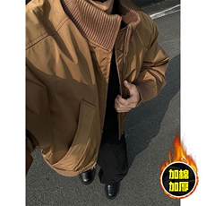 现货冬季美拉德立领飞行夹克廓形高街棒球服加棉加厚棉衣外套，男装夹克，电商A443