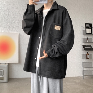 8XL-M秋冬款加绒加厚衬衫男做旧脏脏保暖外套大码衬衣CS29002P65图片