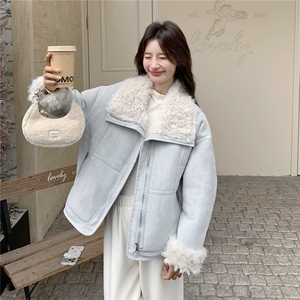 8682  蓝色羊羔毛外套女8682-P210-K318图片