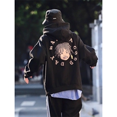 抖音得物高品质印花连帽卫衣秋冬装美式宽松连帽纯色卫衣ADL120，男装卫衣，电商A443
