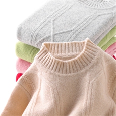 2025年秋季新款加厚菱形半高领针织儿童羊毛衫时尚休闲通勤百搭，童装儿童羊毛衫，暖钟情羊绒