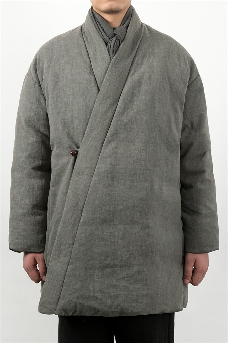 冬装新款风新中式棉麻棉袄男士改良汉服棉衣外套,男装棉衣,钱塘802