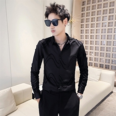 301A-1/H506/P5824秋季男士新款工艺纯色长袖衬衫男休闲修身衬衣，男装衬衫，星座301A-1