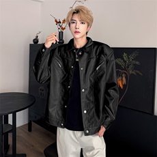 (自家图)皮料垫肩短宽皮衣新款慵懒日系潮百搭气质6019-P75,男装皮衣,星座910-5,四季星座 (自家图)皮料垫肩短宽皮衣新款慵懒日系潮百搭气质6019-P75,男装皮衣,星座910-5,四季星座