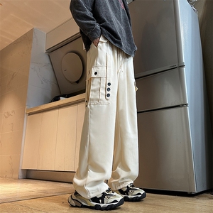 工装裤男潮牌美式排扣设计宽松休闲裤多口袋垂感长裤 AK9516-P48图片