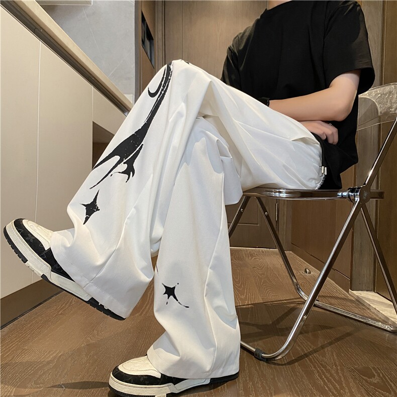 抖音品质美式涂鸦设计潮流百搭宽松休闲裤B315-K25441-特p30控58,男装休闲裤,电商B315