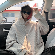 8XL~M加绒加厚夹克卫衣特大码连帽重磅开衫外套KS2102P80加绒100，男装夹克，电商B238