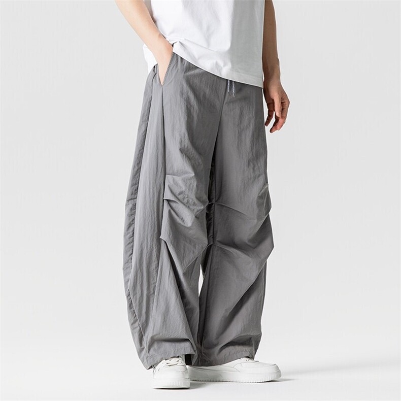 夏季新款大码日系港风美式伞兵裤潮男女宽松休闲裤轻薄K287/P60，男装休闲裤，钱塘713